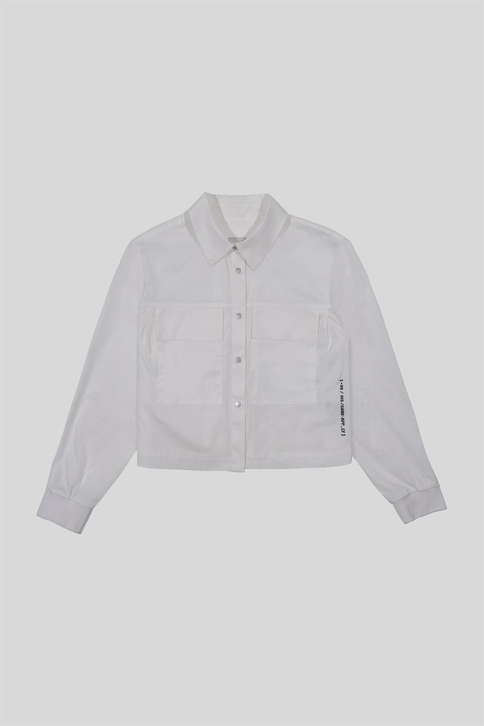 Gömlek Yaka Kol Ucu Ribanalı Çift Cep Çıtçıtlı Kadın Gömlek