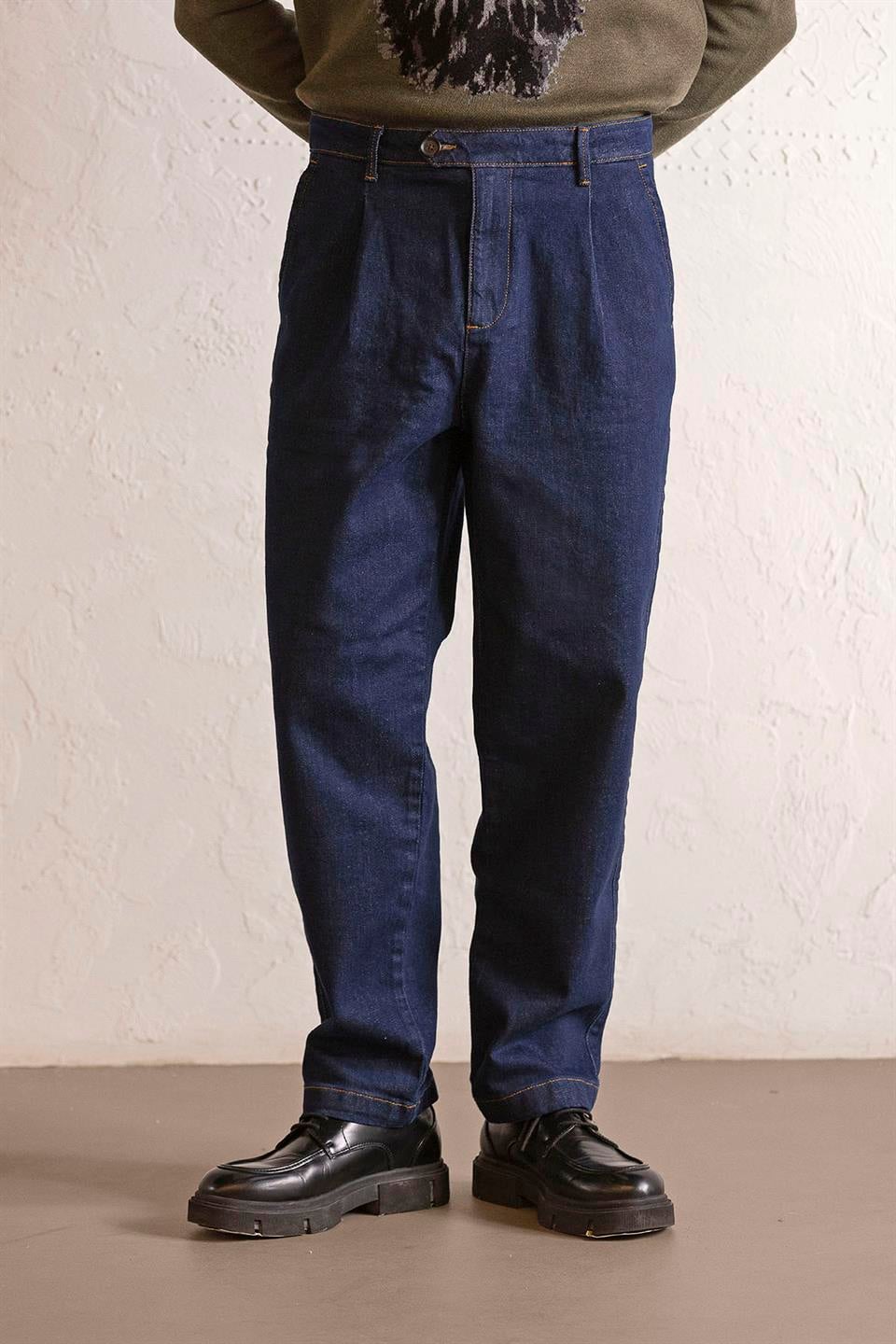 Gusto Detaylı Baggy Fit Denim Erkek Pantolon