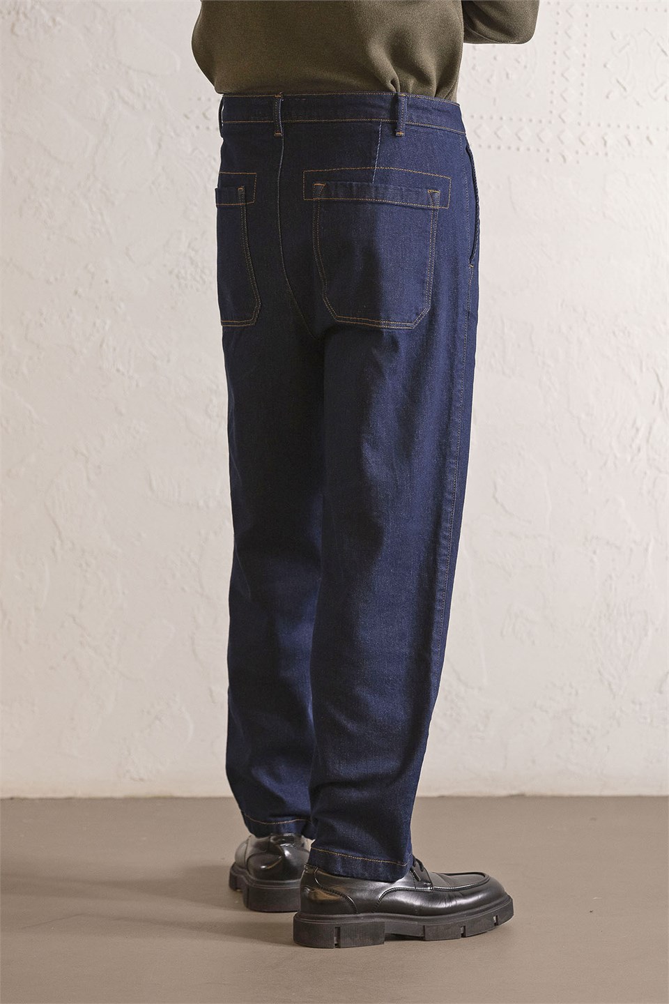 Gusto Detaylı Baggy Fit Denim Erkek Pantolon