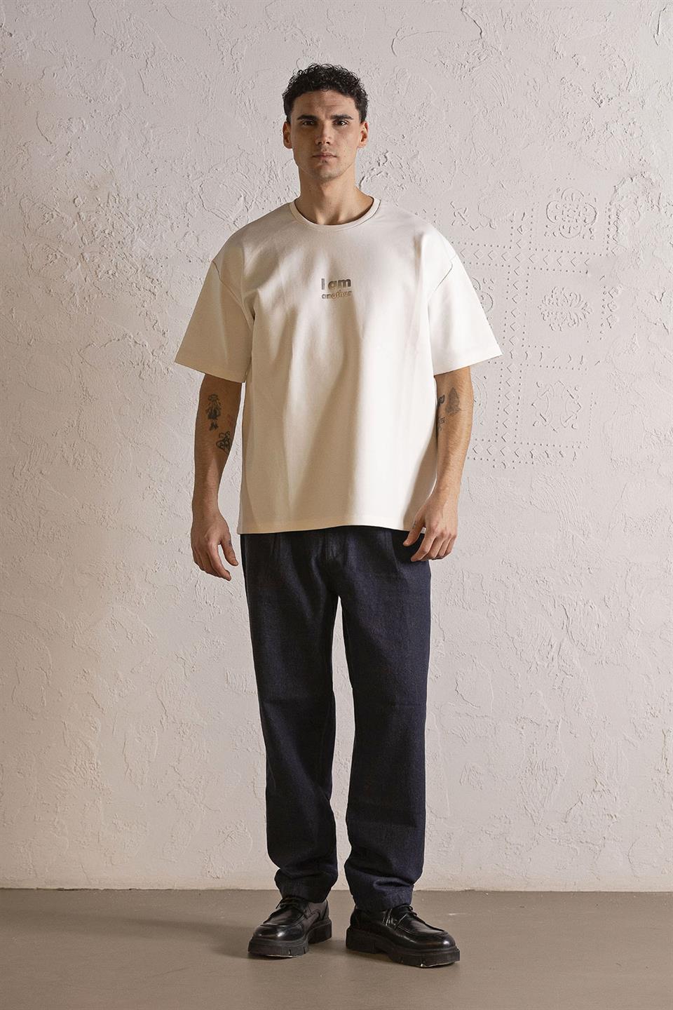 I AM ANOTHER Baskılı Oversize Erkek T-shirt