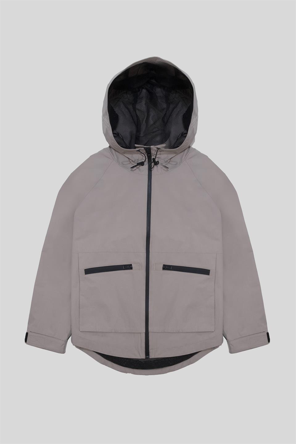 Kapüşon Yaka Oversize Fermuarlı Kadın Mont