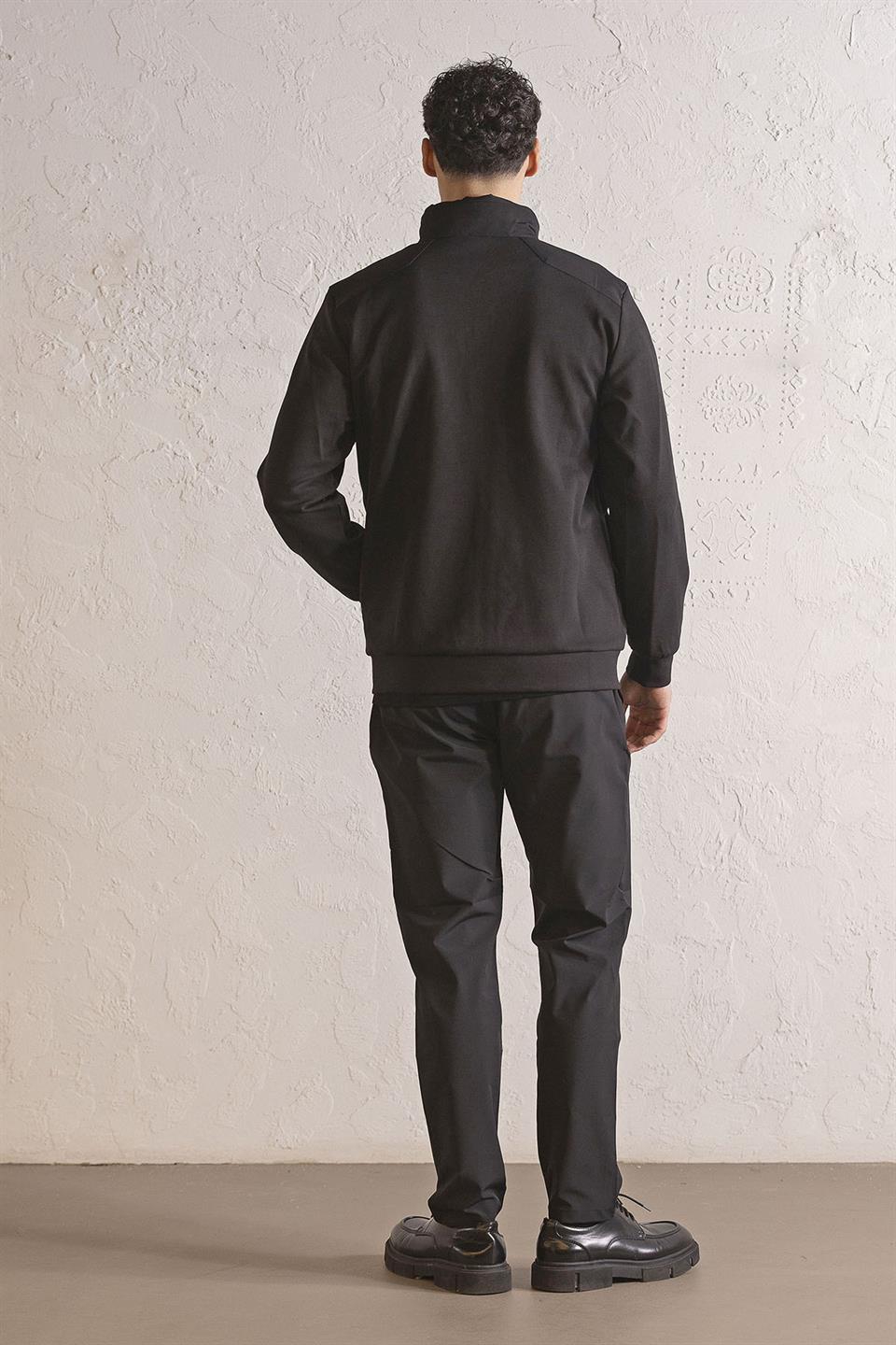 Kapüşonlu Fermuarlı Garni Detaylı Erkek Sweatshirt