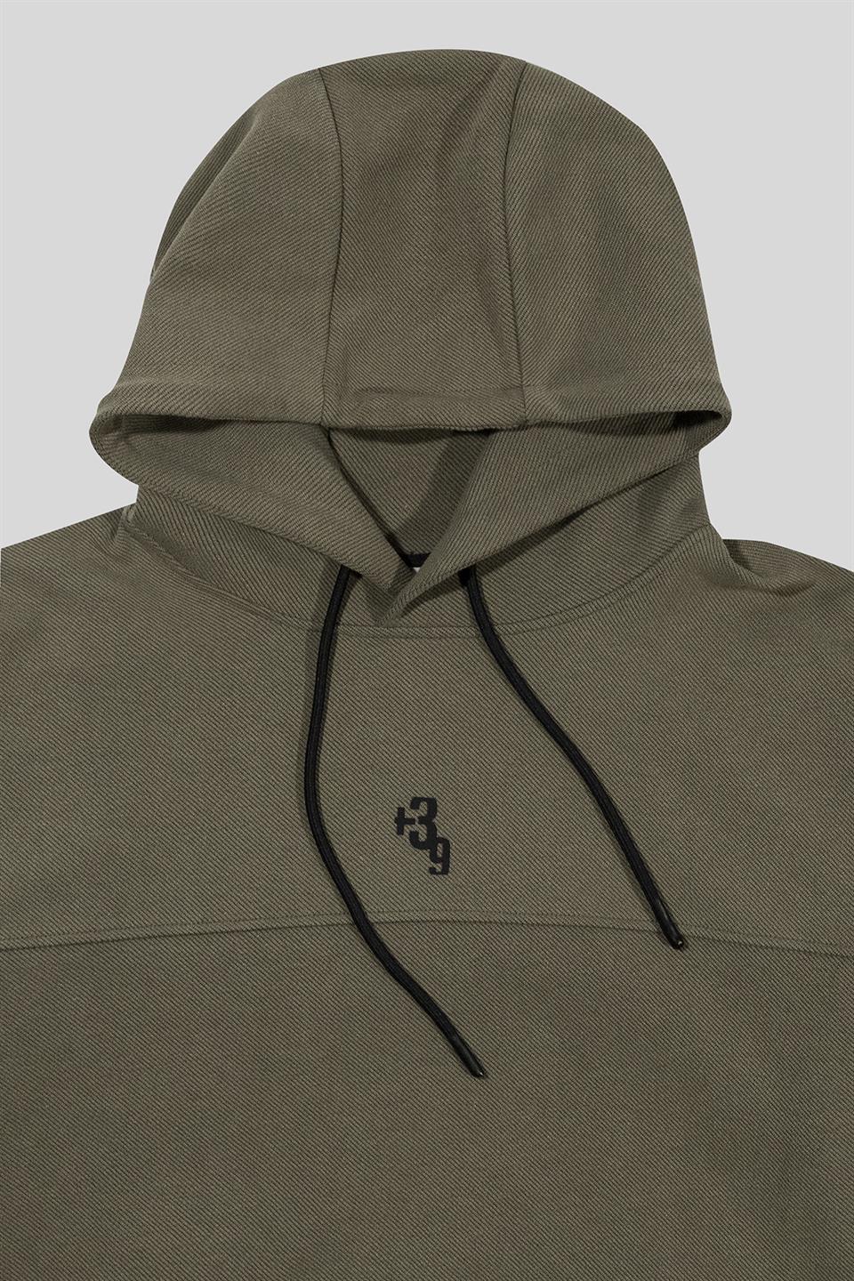 Kapüşonlu Sırtı Zero Baskılı Diagonel Sweatshirt