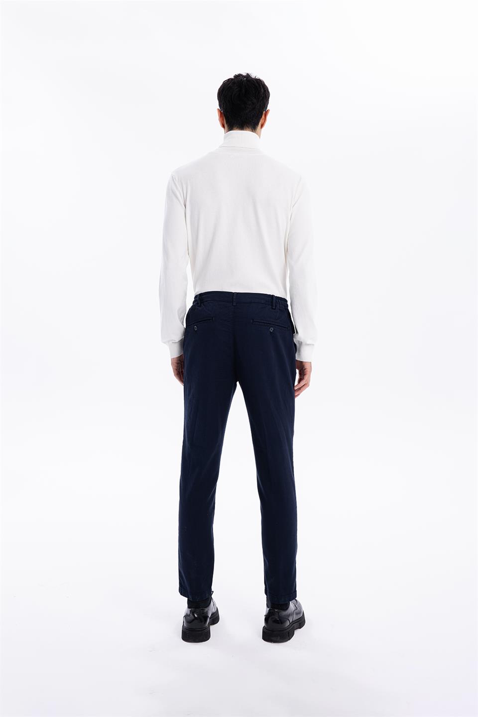 Lastikli Bel Kordonlu Duble Paça Erkek Pantolon