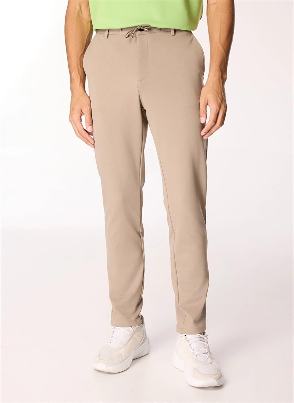 Normal Bel Kordonlu Chino Erkek Pantolon