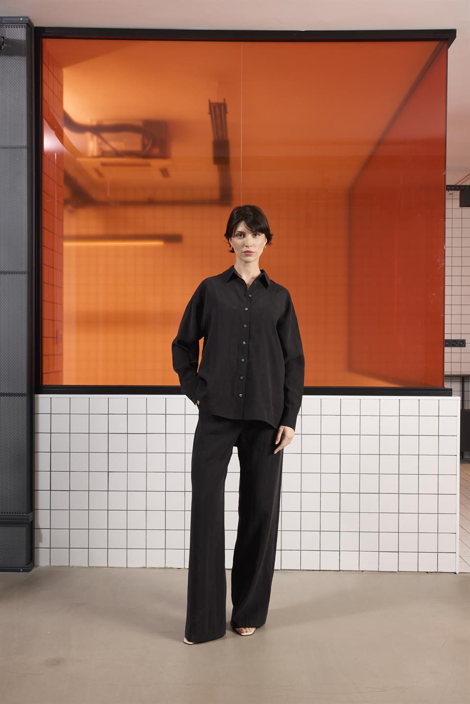 Uzun Kollu Kadın Gömlek