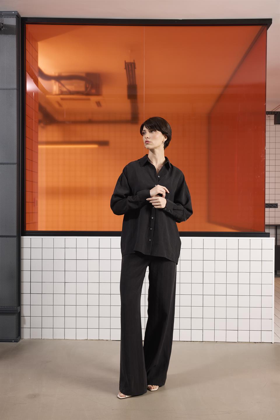 Uzun Kollu Kadın Gömlek