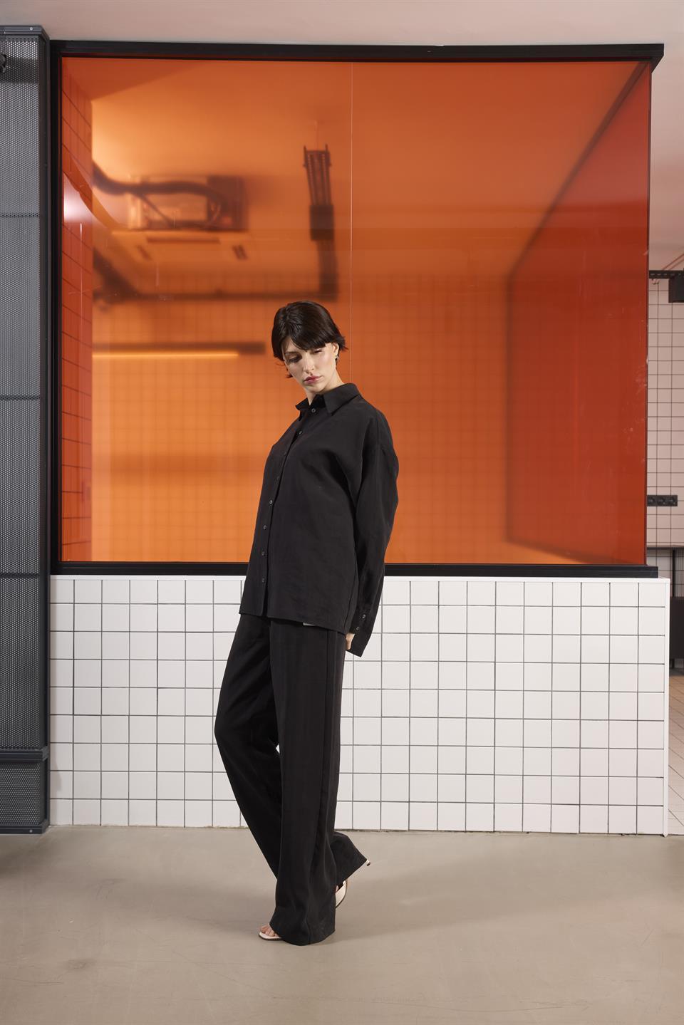 Uzun Kollu Kadın Gömlek