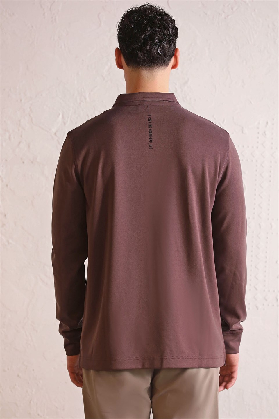 Polo Yaka Dikiş Detaylı Erkek Sweatshirt