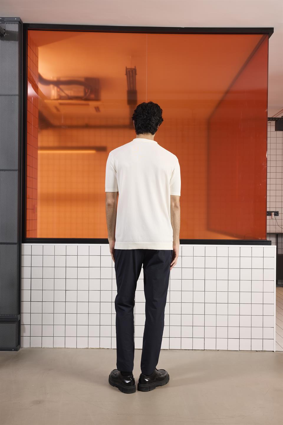Polo Yaka Fermuarlı Slim Fit Triko Erkek Kazak