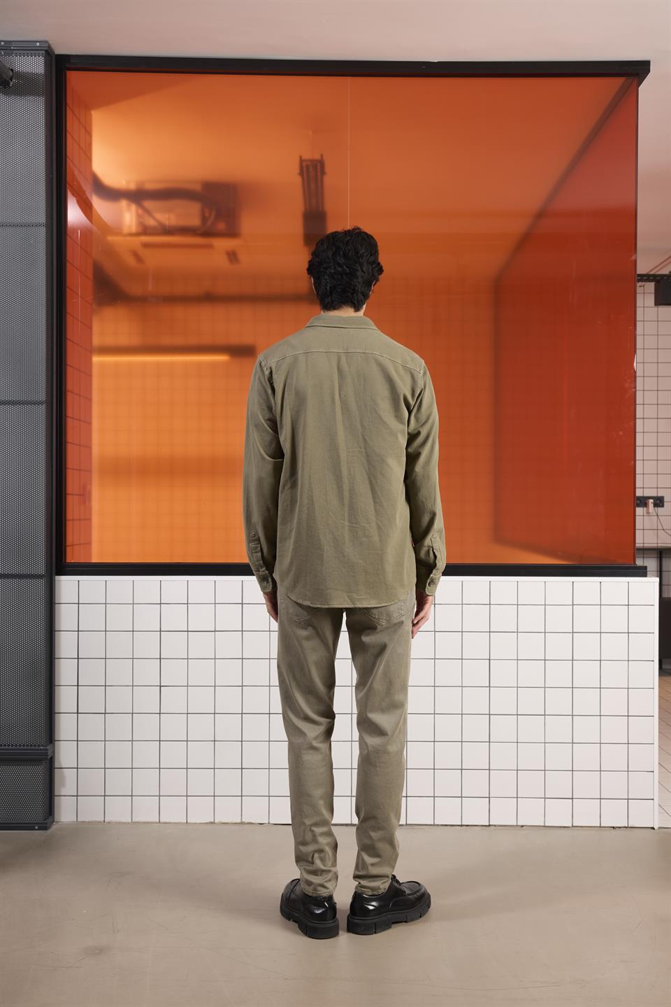 Regular Fit Moleskin Kumaş Erkek Dış Gömlek