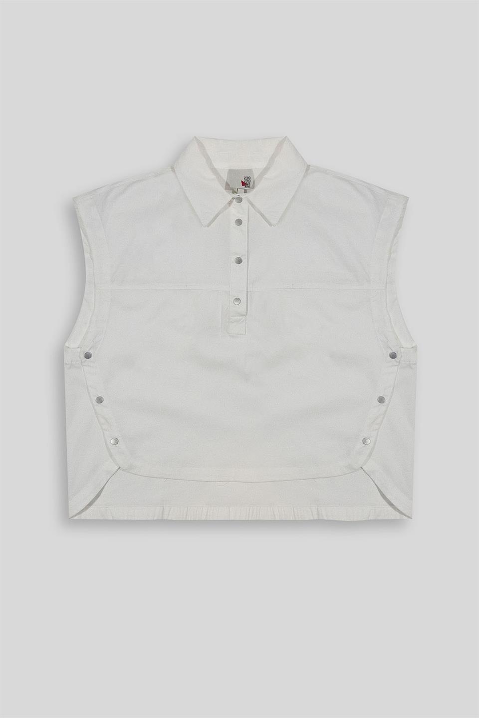 Spor Şık Sıfır Kol Kadın Gömlek