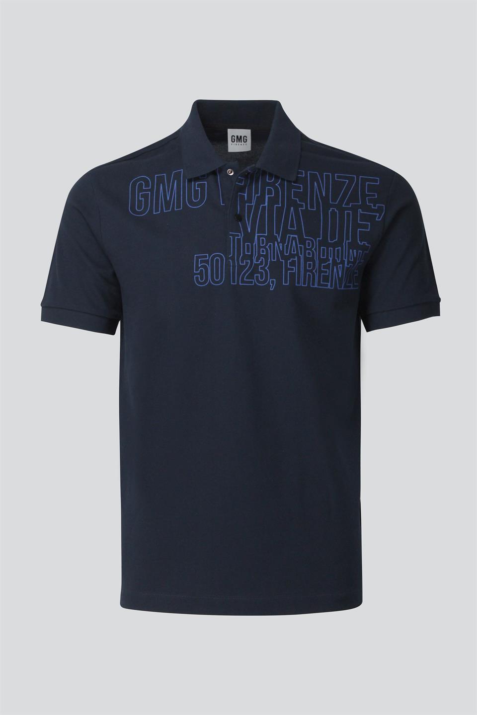 Polo Yaka %100 Pamuk Önü Baskılı Erkek T-shirt