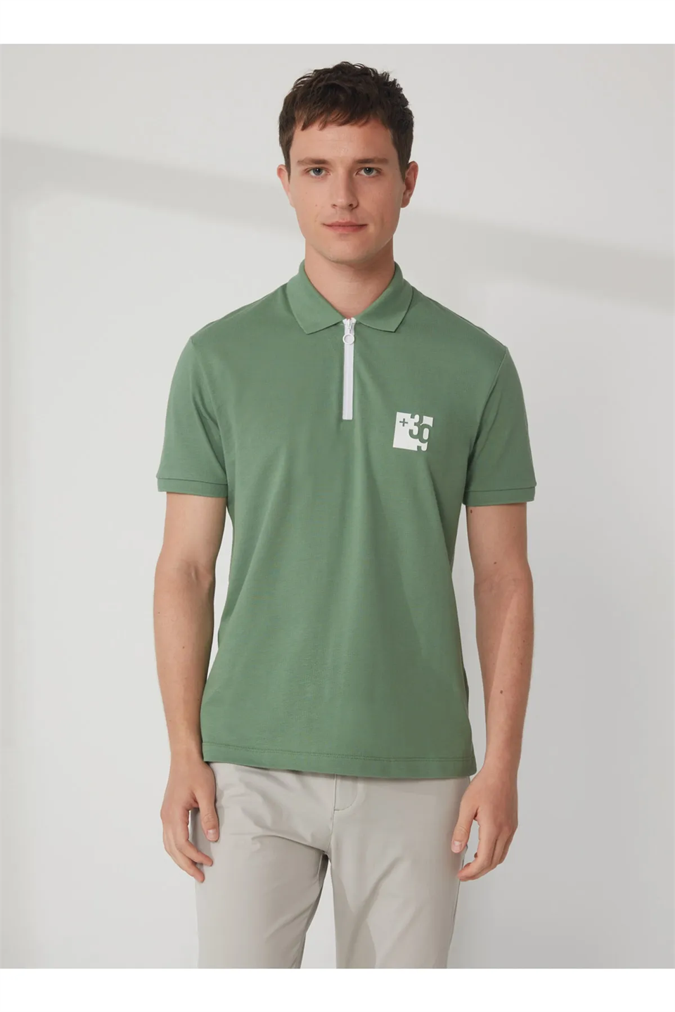 Polo Yaka Patı Su Geçirmez Fermuarlı Erkek T-shirt