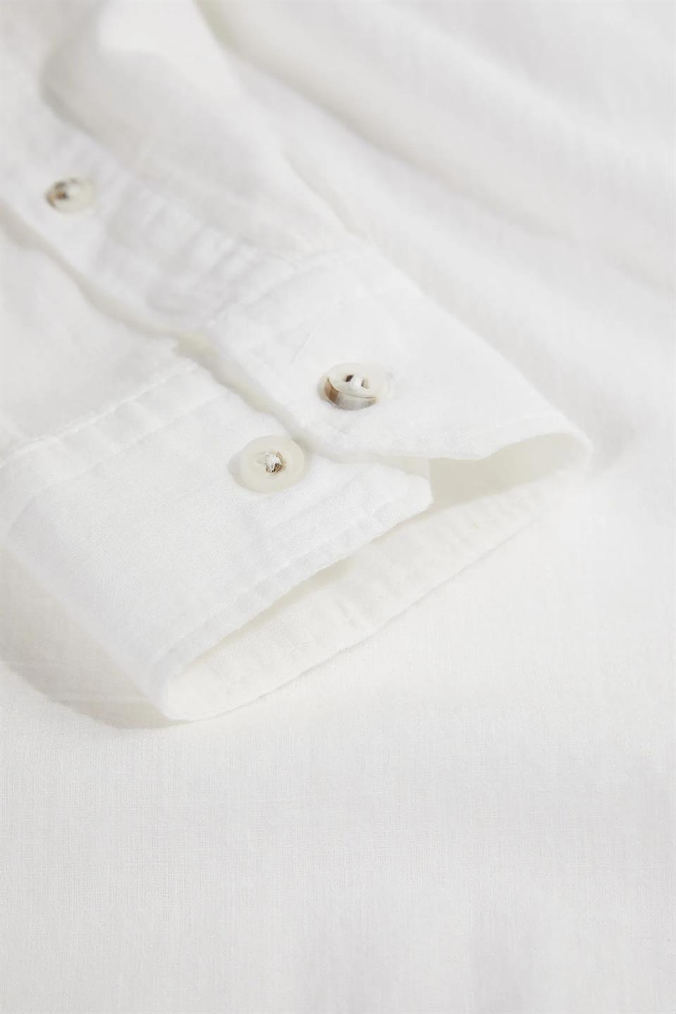 Yakası Britli Oversize Erkek Gömlek