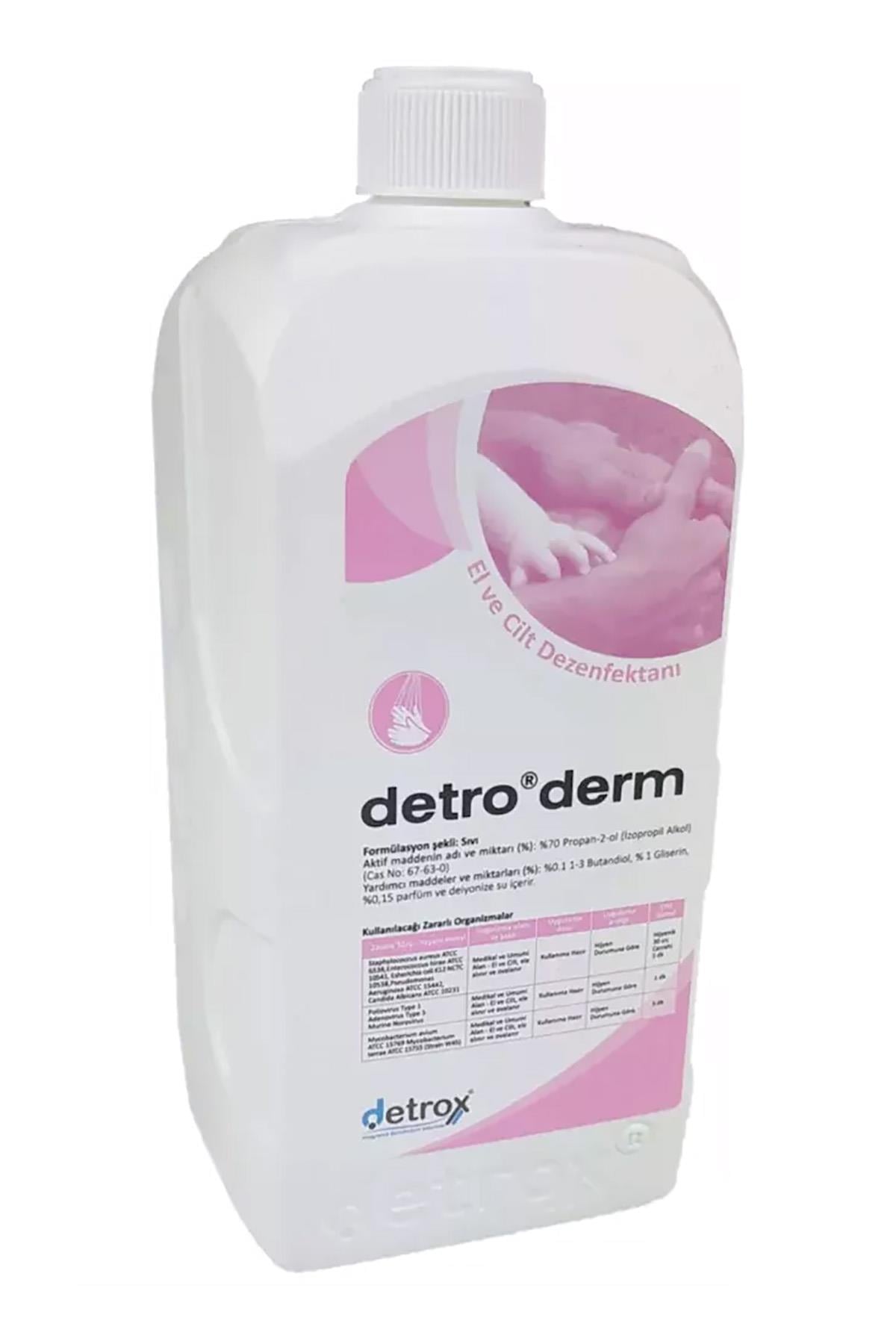 Dezenfektanlar Detrox KOPYA - Detrox Detroderm 1 Litre El Dezenfektanı - Aynı Gün Kargo