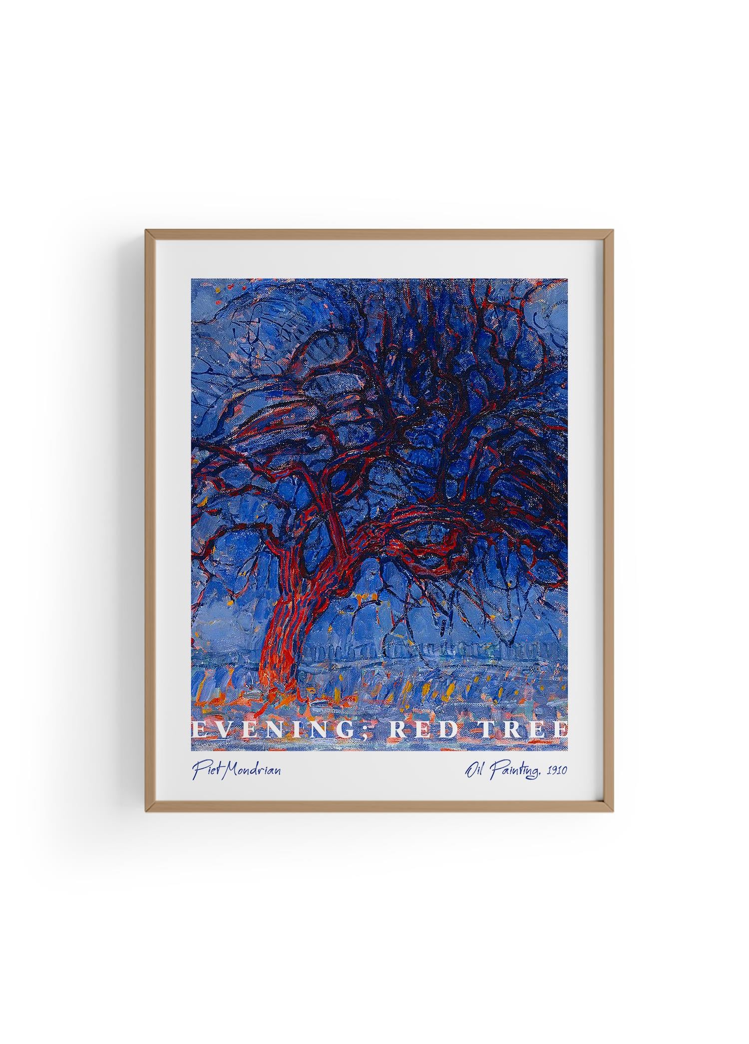 Piet Mondrian Painting 1908 Avond Evening Red Tree Greeting Card - View #6
