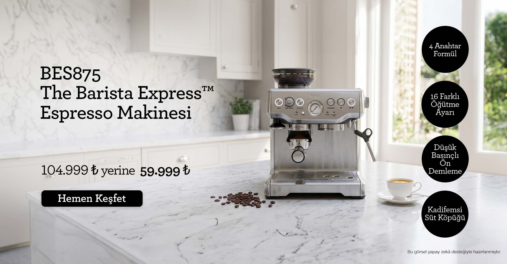Sage BES875 The Barista Express™ Espresso Makinesi
