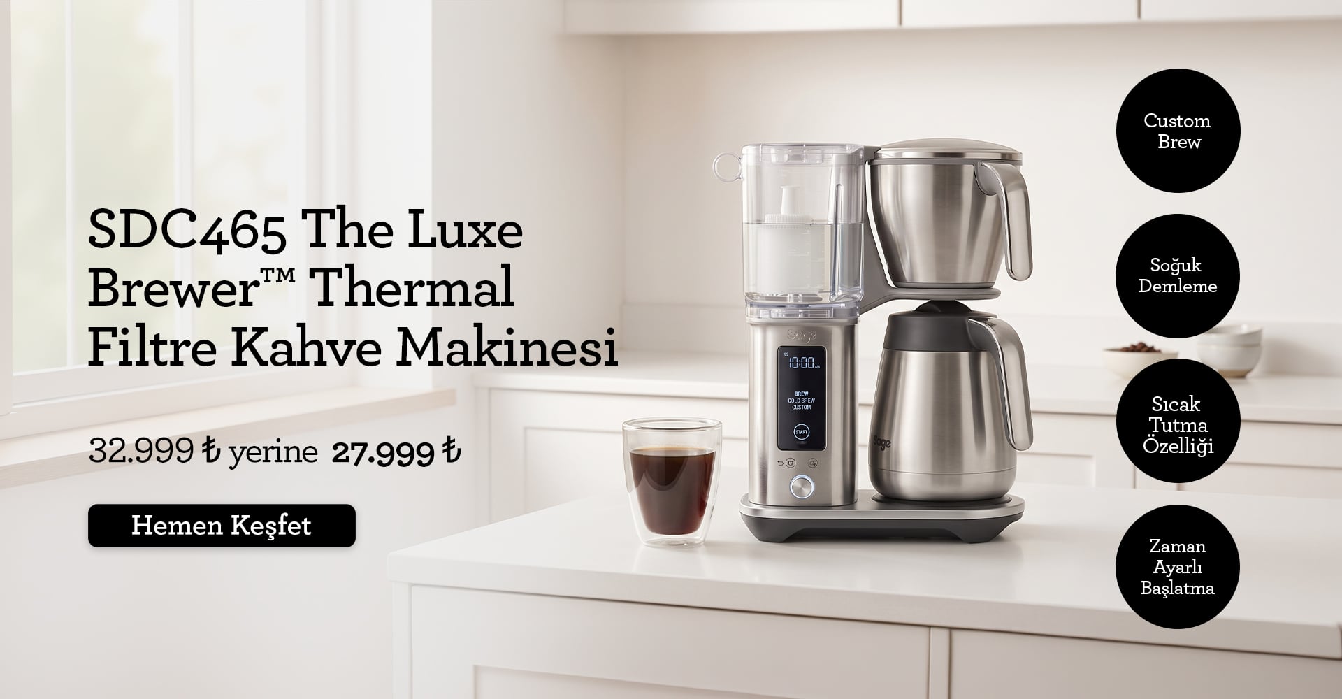 Sage SDC465 The Luxe Brewer™ Thermal Filtre Kahve Makinesi