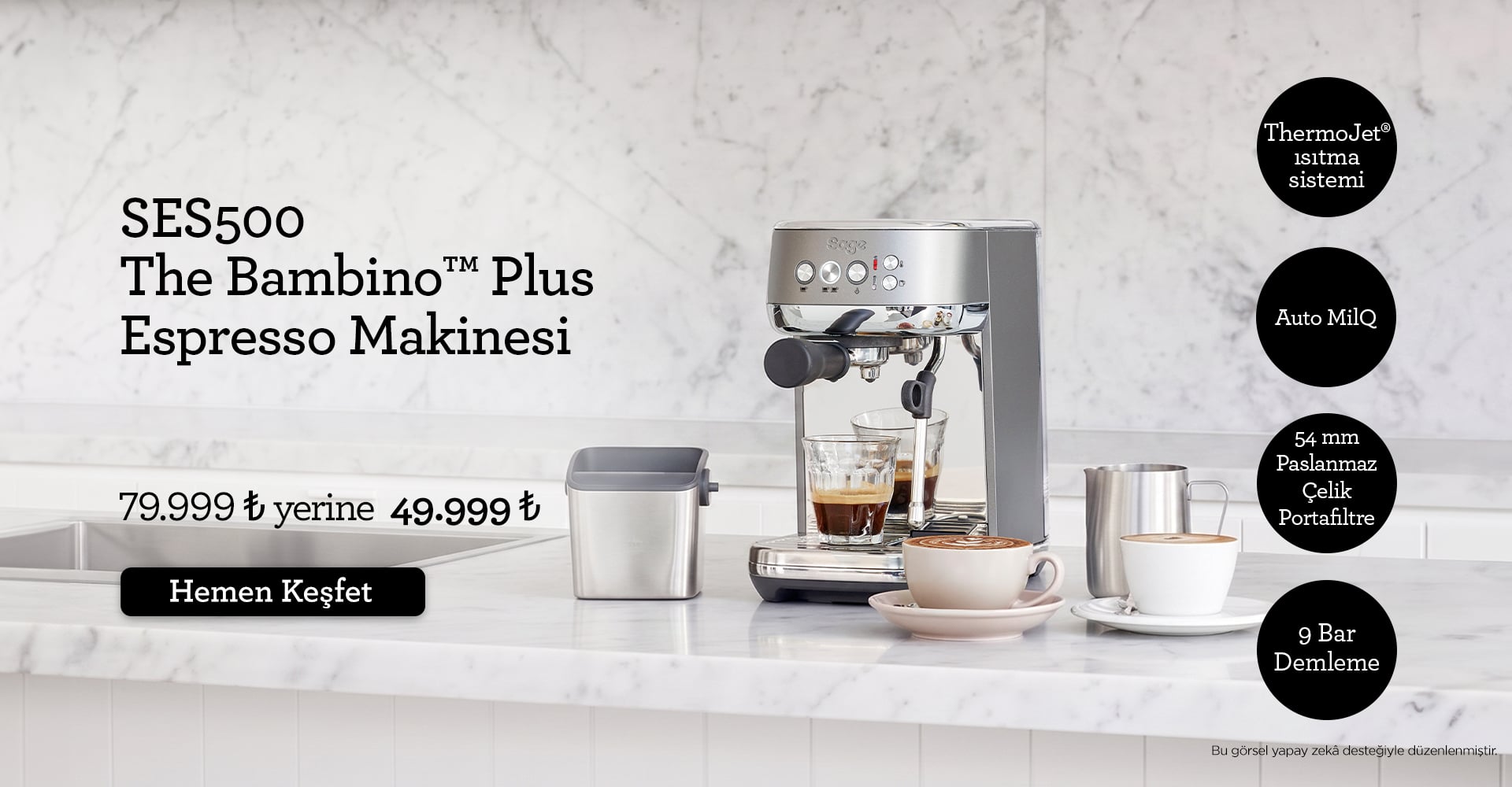 Sage SES500 BSS The Bambino™ Plus Espresso Makinesi