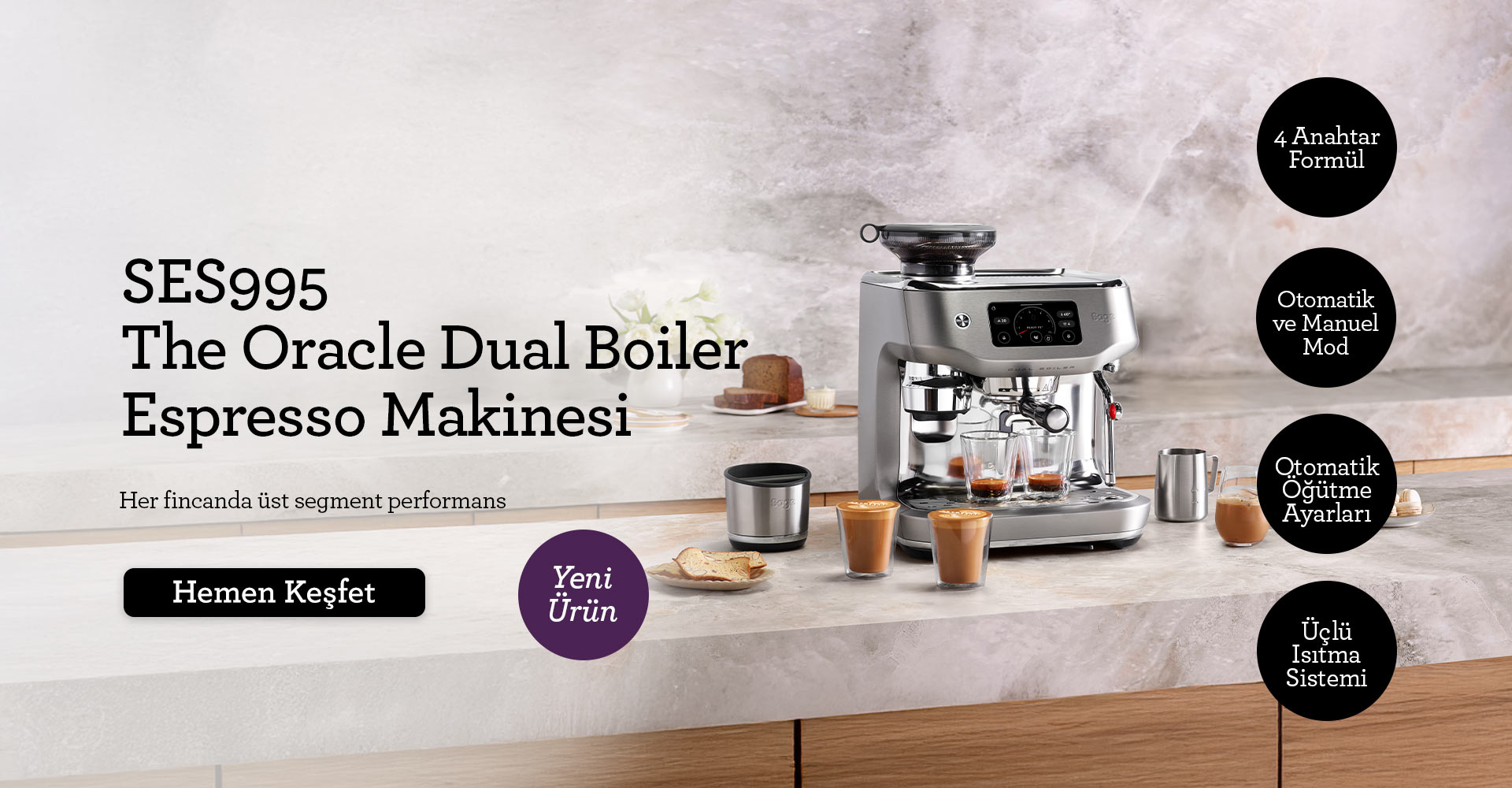 Sage SES995 The Oracle™ Dual Boiler Espresso Makinesi