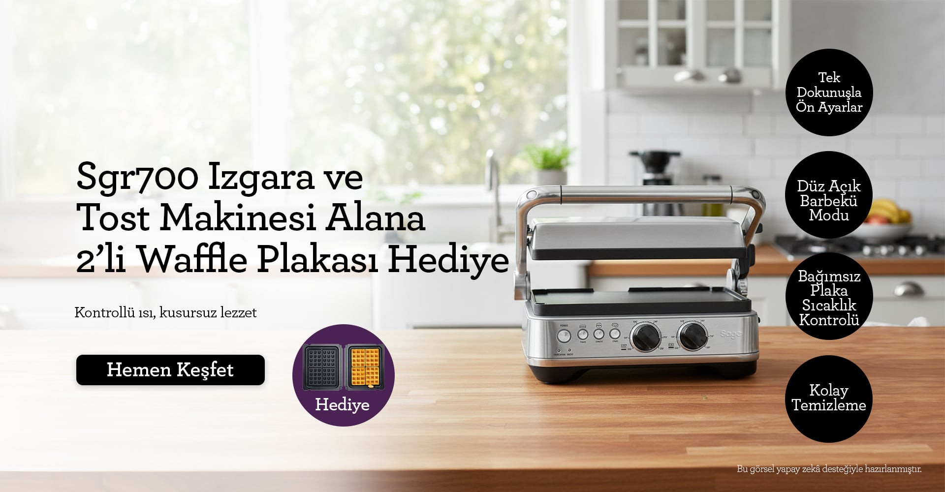 Sage SGR700 The BBQ & Press™ Grill Izgara ve Tost Makinesi