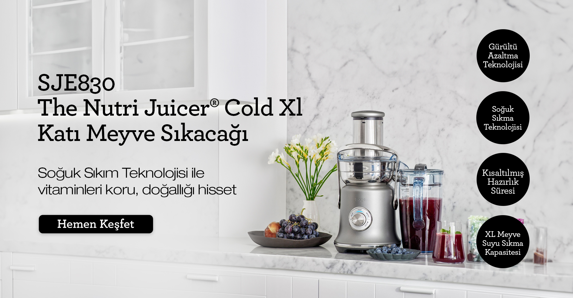 Sage SJE830 The Nutri Juicer® Cold Xl Katı Meyve Sıkacağı