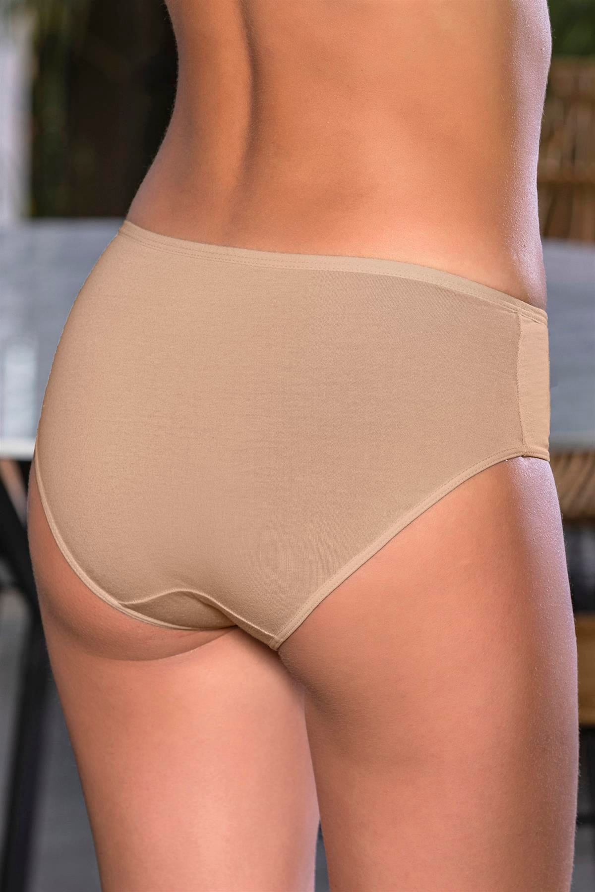 Pamuklu Yüksek Bel Slip Külot Ten (Mgp2966)