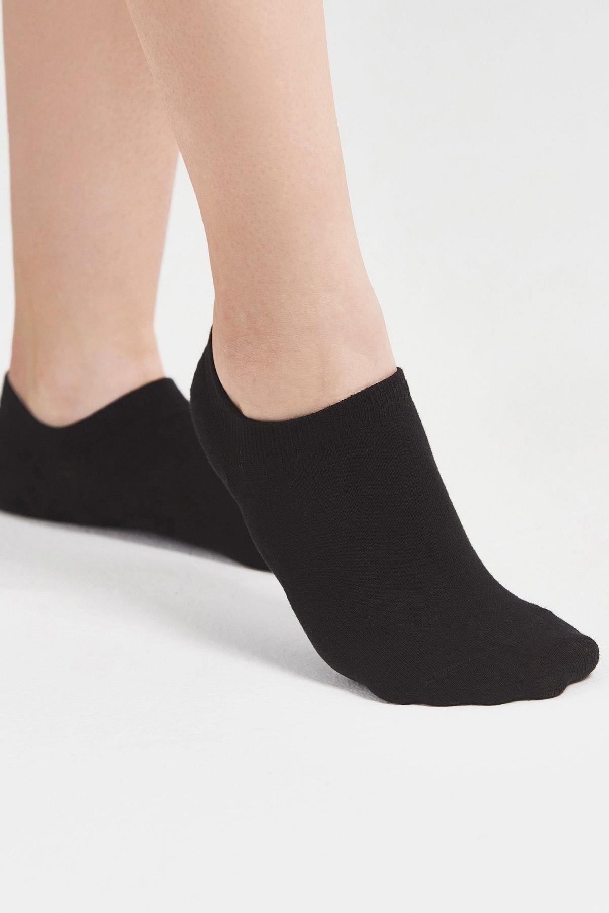 Beyaz-Siyah-Gri 3 Çift Premium Bambu Sneaker Çorap