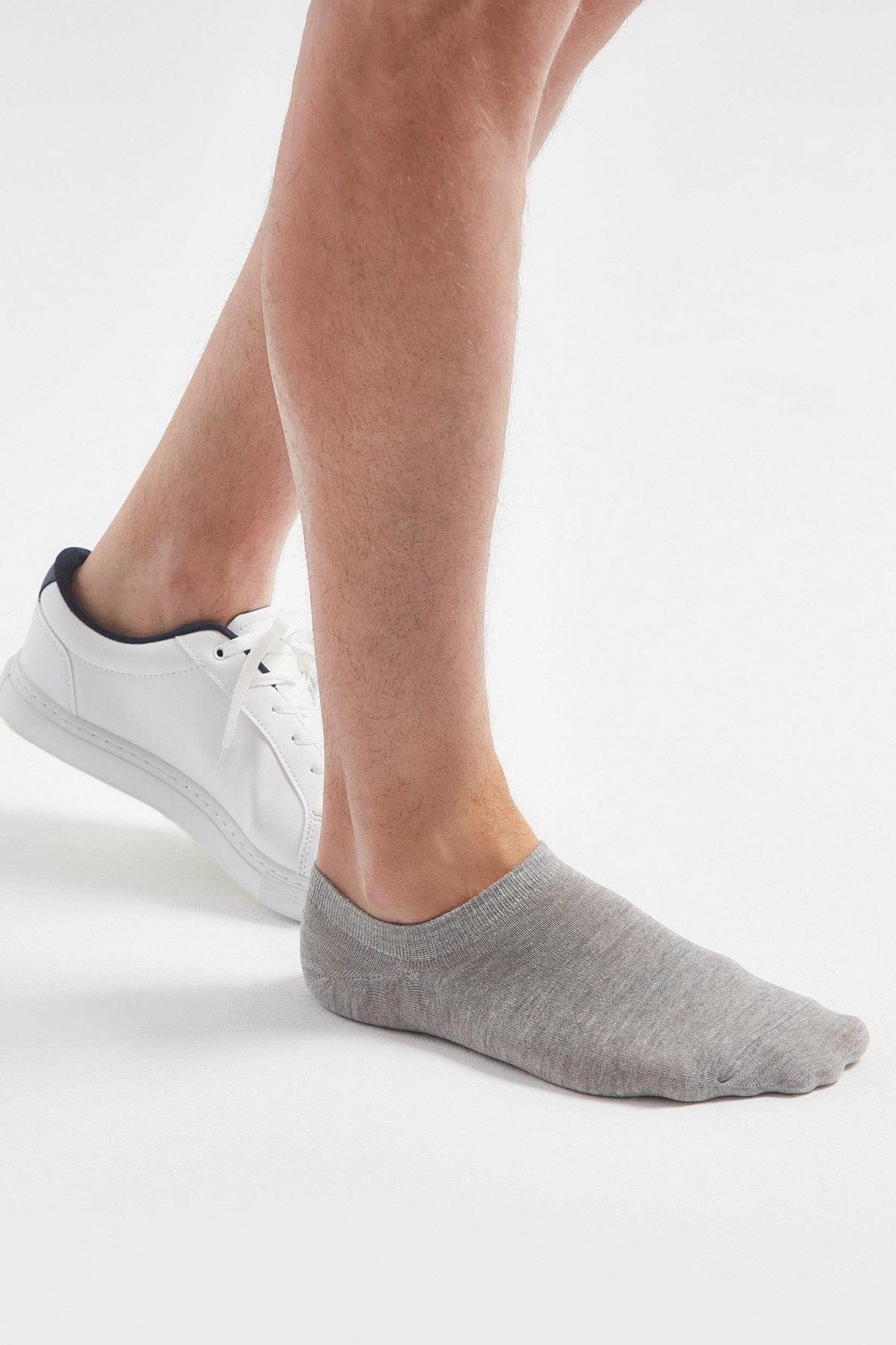 Beyaz-Siyah-Gri 3 Çift Premium Bambu Sneaker Çorap