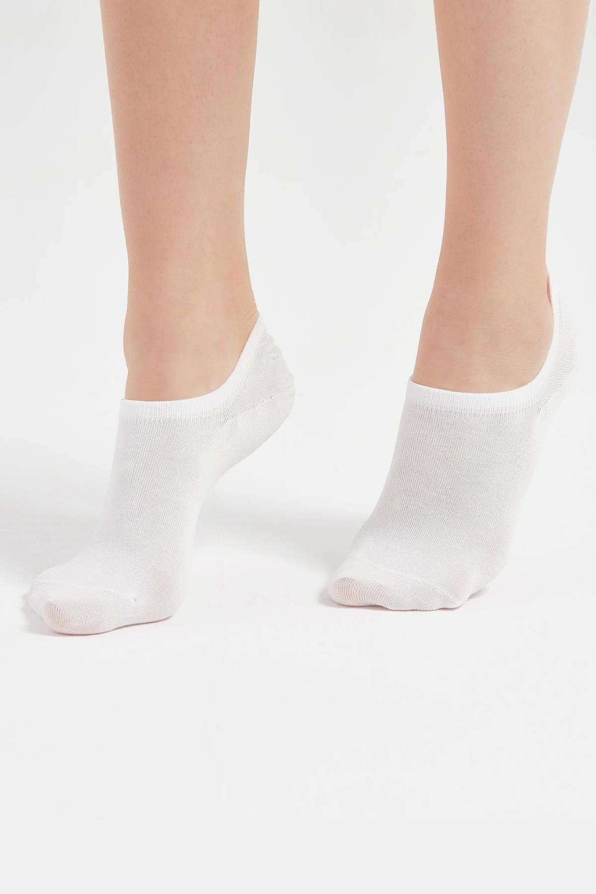 Beyaz-Siyah-Gri 3 Çift Premium Pamuklu Sneaker Çorap