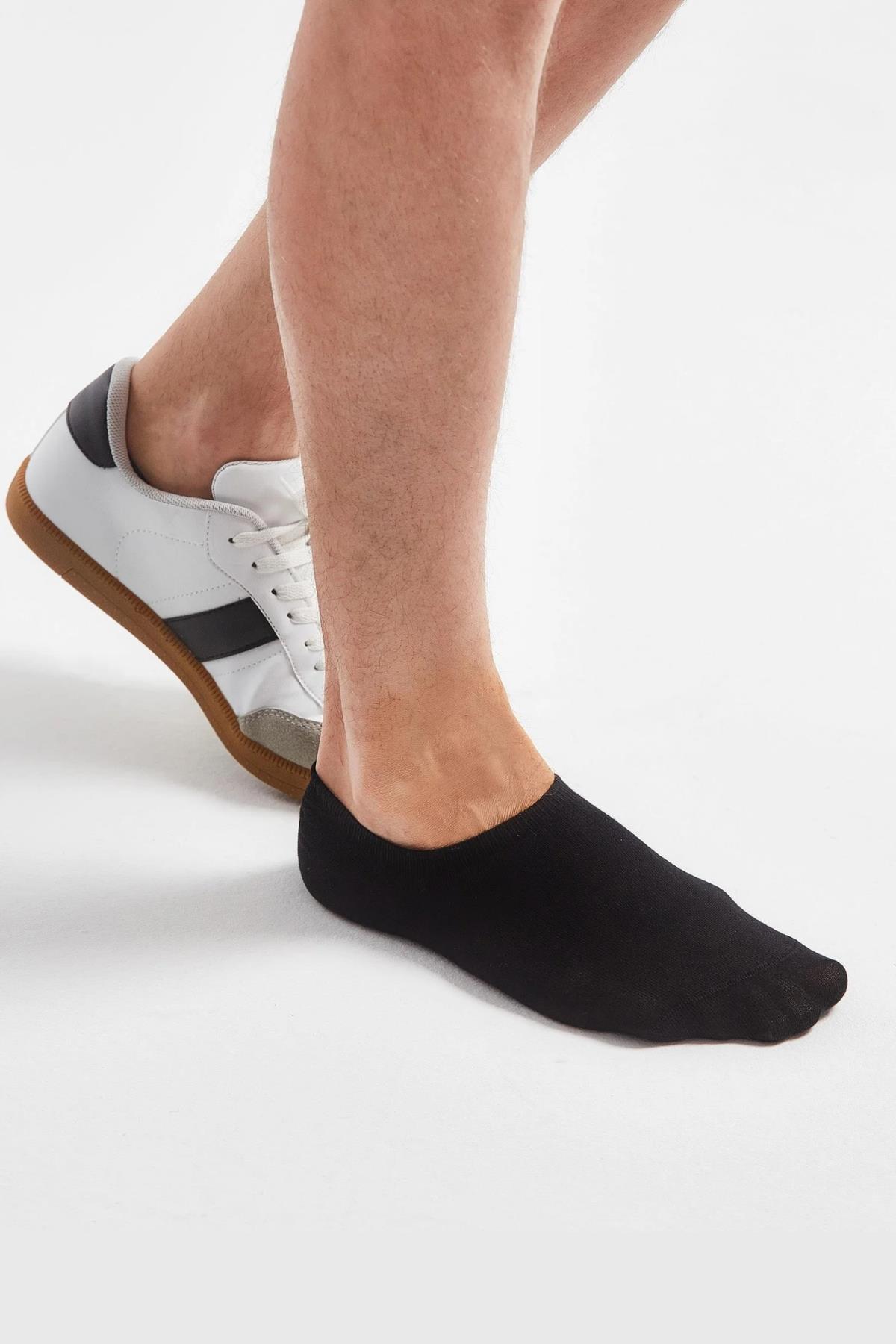 Siyah 3 Çift Premium Pamuklu Sneaker Çorap