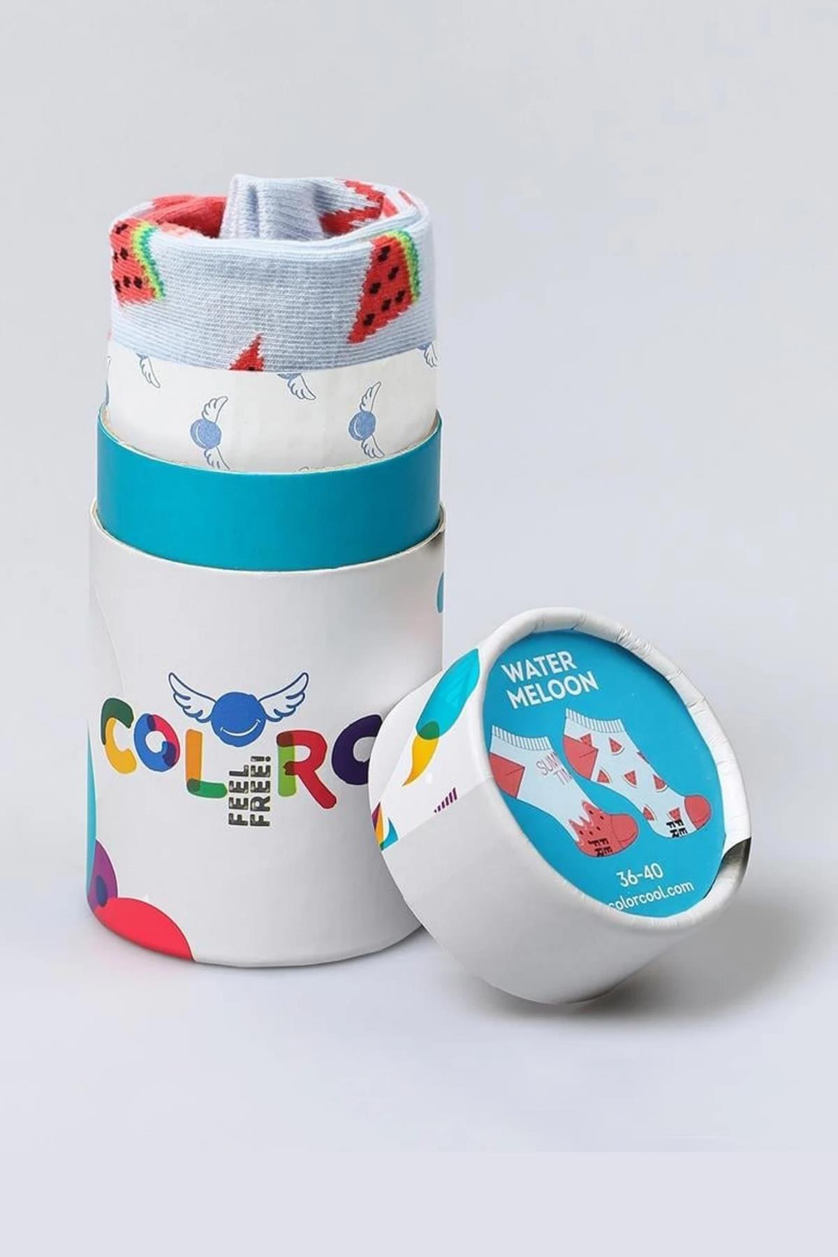 Water Melon Desenli Eşi Farklı Patik Çorap