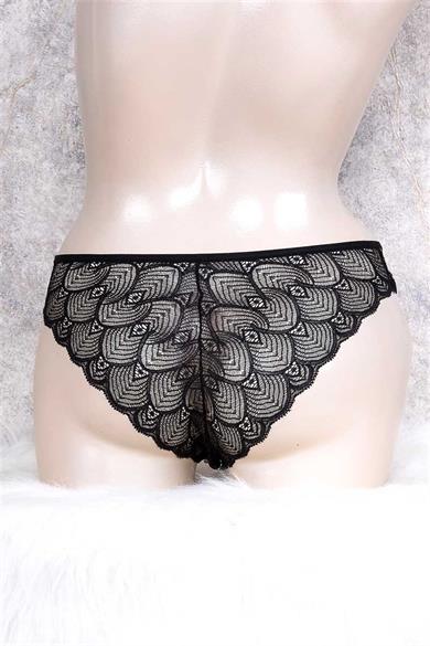 Kadın Parlak Pullu Dantelli Slip (2760)