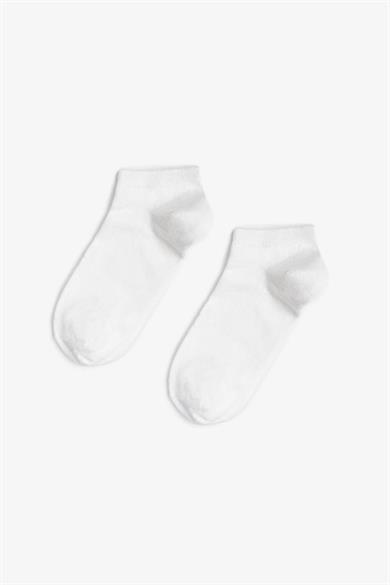 Beyaz 2 Çift Dikişsiz Bambu Patik Çorap