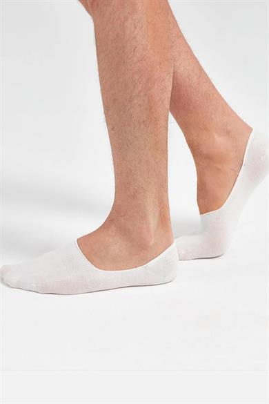 Beyaz 2 Çift Pamuklu Kaymaz Sneaker Çorap