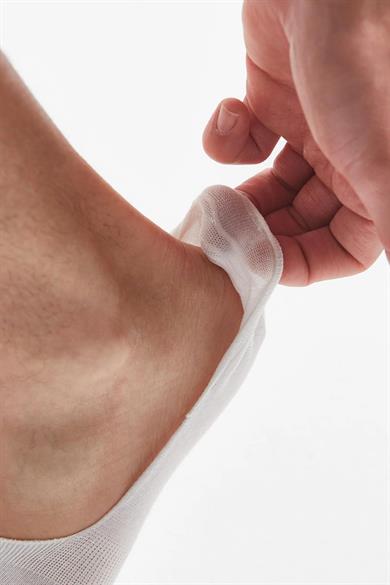 Beyaz 2 Çift Pamuklu Kaymaz Sneaker Çorap