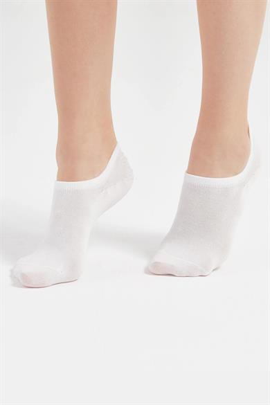 Beyaz 3 Çift Premium Pamuklu Sneaker Çorap