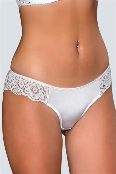 Ekru Dantel Detaylı Slip Külot