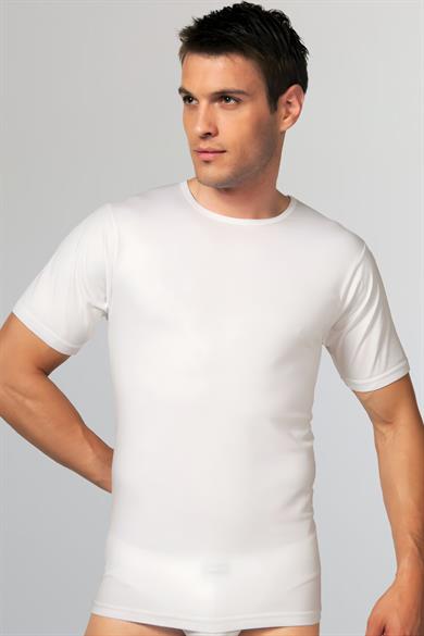 Erkek Pamuklu Kısa Kol Geniş Yaka Klasik Fanila T-Shirt