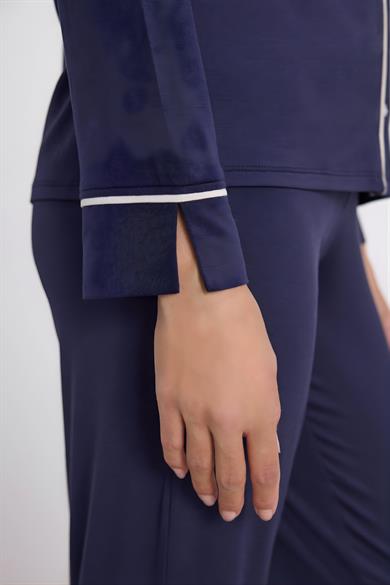 Kadın Uzun Kol Gömlek ve Pantolon Pijama Takım