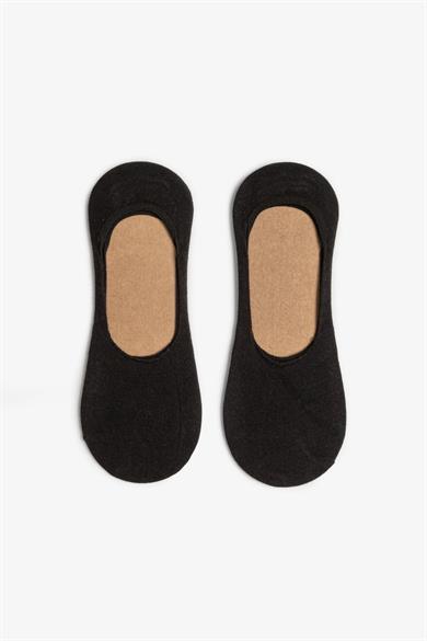 Siyah 2 Çift Pamuklu Kaymaz Sneaker Çorap