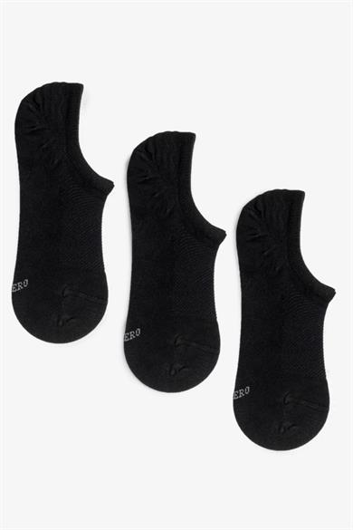 Siyah 3 Çift Premium Bambu Sneaker Çorap