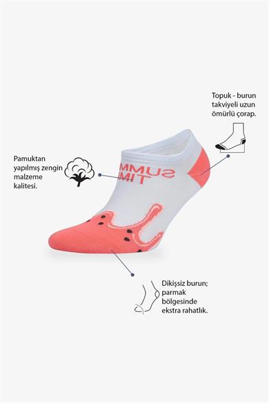 Water Melon Desenli Eşi Farklı Patik Çorap