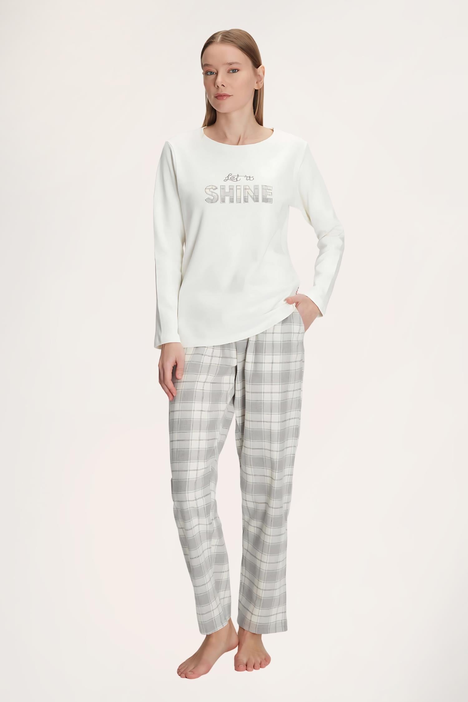 Anıl 11253 Kadın Uzun Kol Pamuklu Kışlık Pijama Takımı