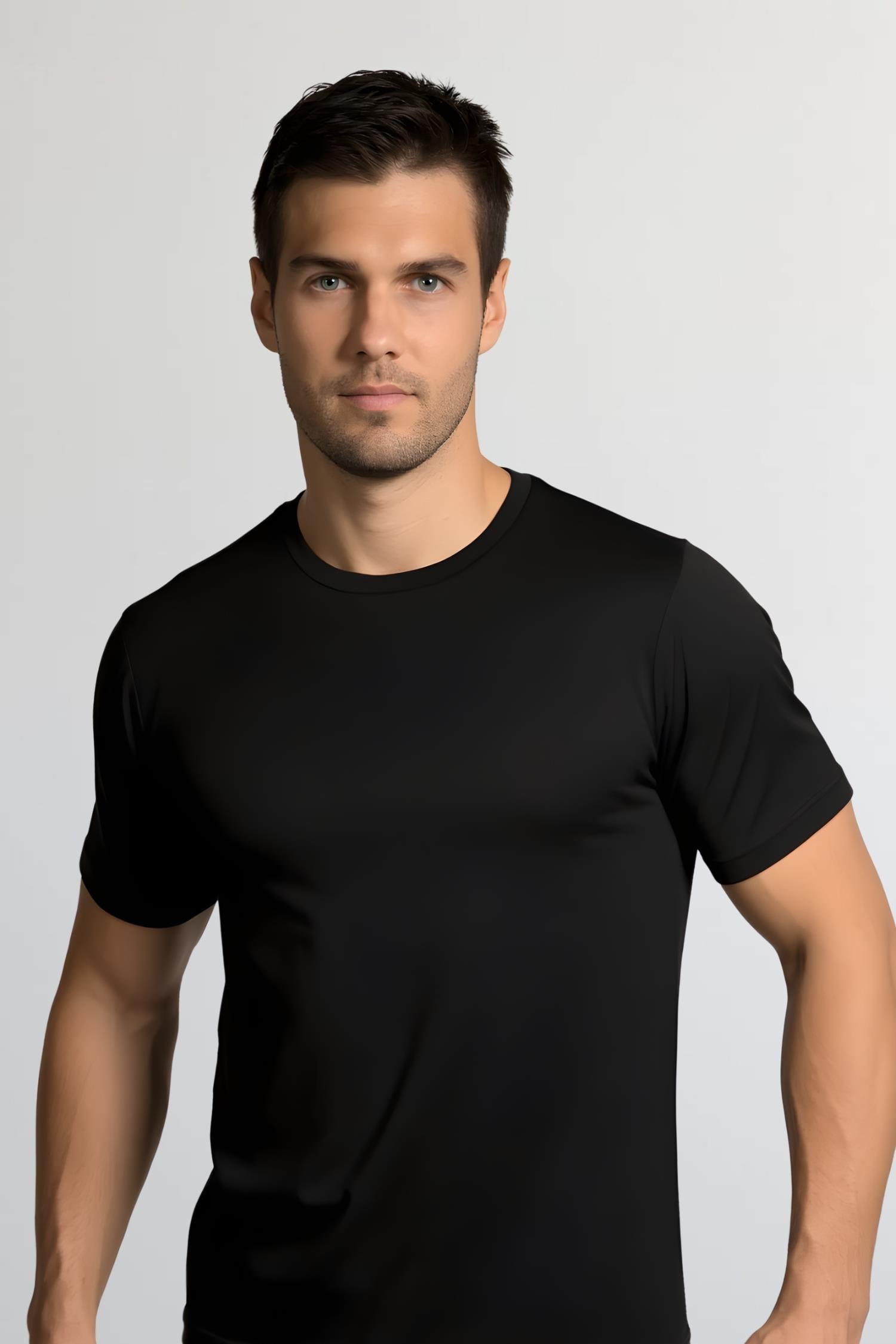 Erkek Pamuklu Kısa Kol Dar Yaka Klasik Fanila T-Shirt (2505)