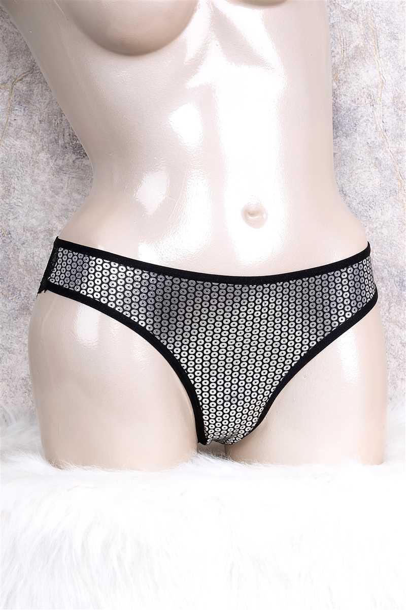 Kadın Parlak Pullu Dantelli Slip (2760)