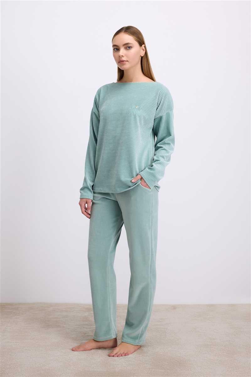 Kadın Uzun Kol Sweatshirt ve Pantolon Takım ( 11589 )