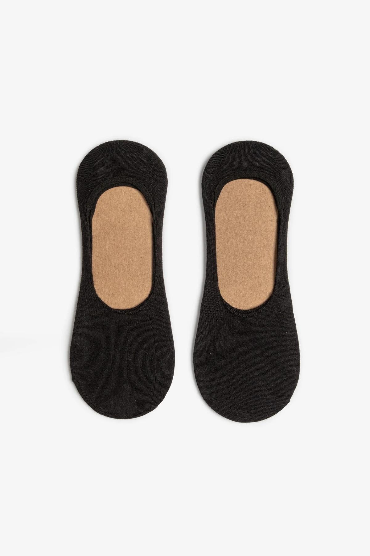 Siyah 2 Çift Pamuklu Kaymaz Sneaker Çorap