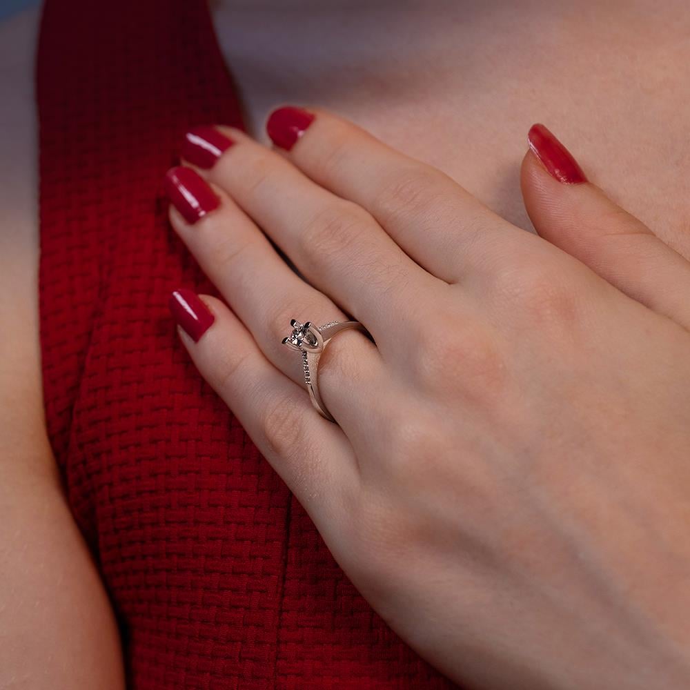  E Renk Toplam 0.32 Karat Pırlanta Kolu Taşlı Tektaş Yüzük - IDL Sertifikalı